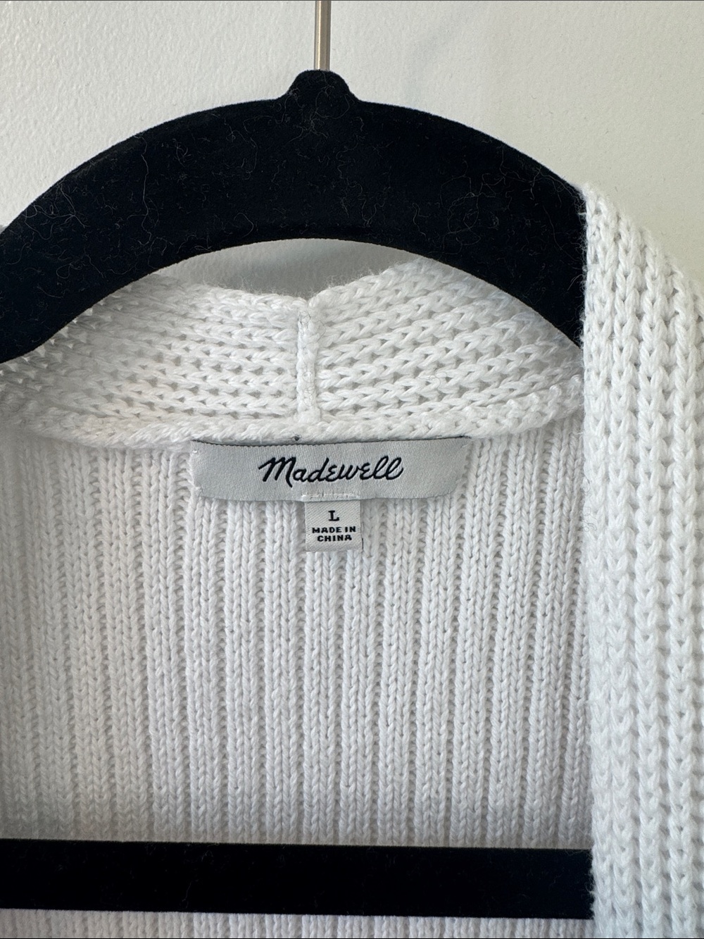 Madewell Open Front White Ribbed Cardigan - Picture 3 of 5